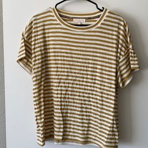 Mustard yellow and cream striped shirt